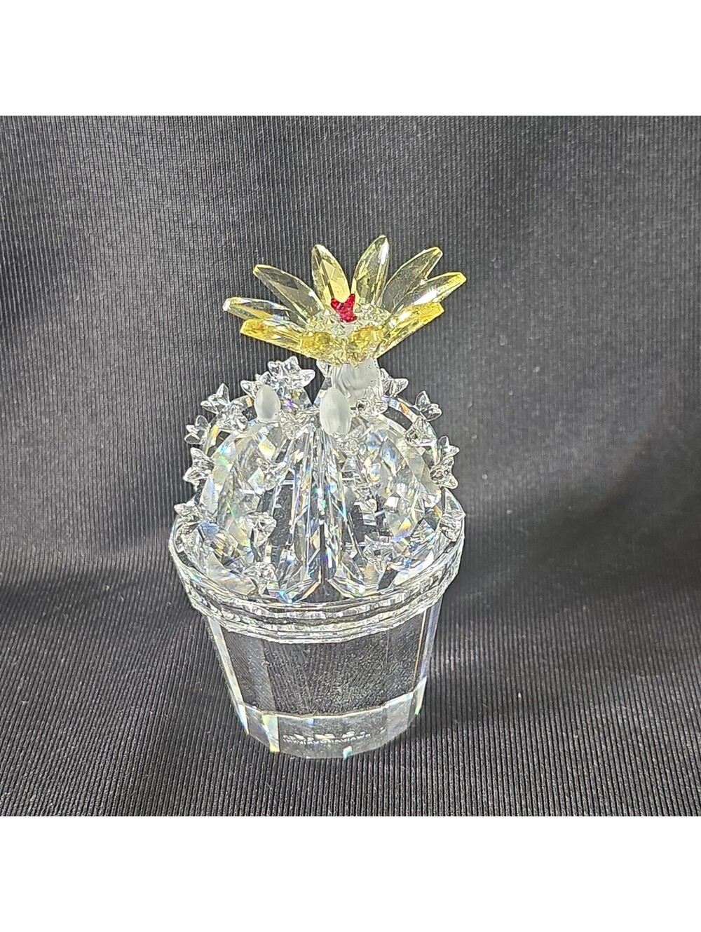 Vintage Swarovski Crystal Flowering Cactus 291549 Figurine Collectible